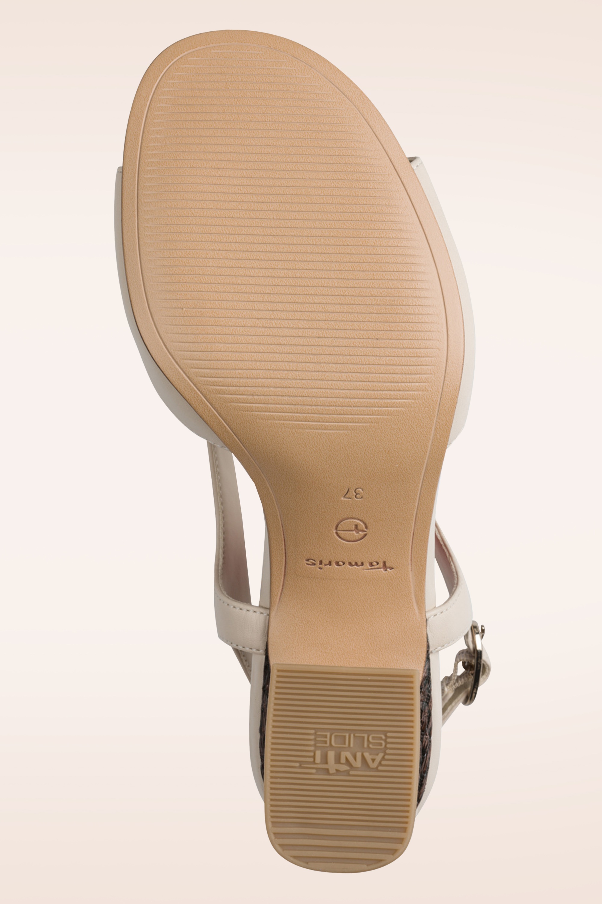 Tamaris - Jonie sandaaltjes met blokhak in crème 3