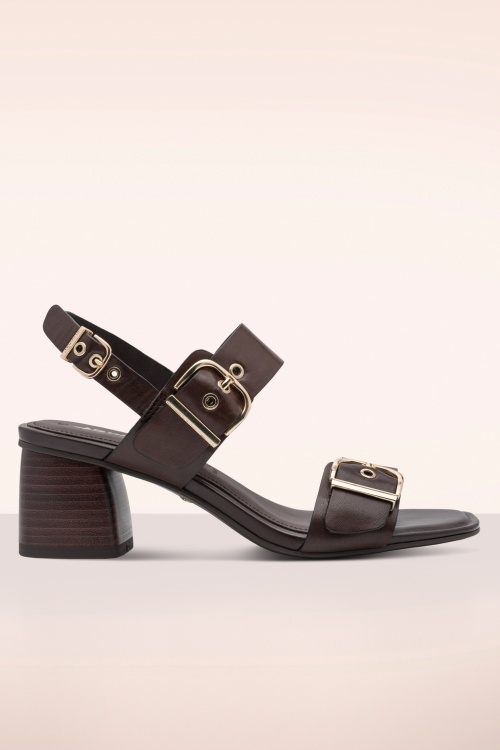 Tamaris - Dana sandaaltjes met blokhak in bruin