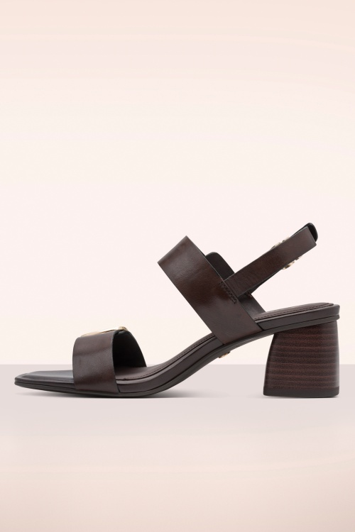 Tamaris - Dana sandaaltjes met blokhak in bruin 3