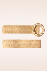 Smashed Lemon - Raffia riem in donker zand 3