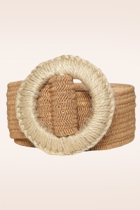 Smashed Lemon - Raffia Belt in donker woestijn