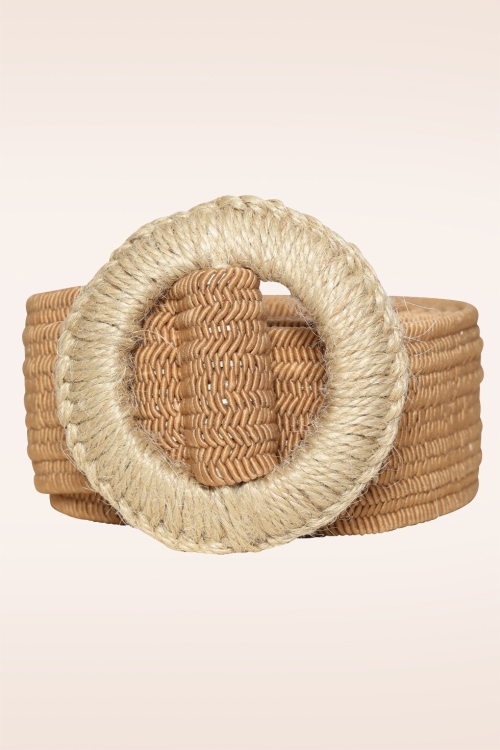 Smashed Lemon - Raffia Belt in donker woestijn