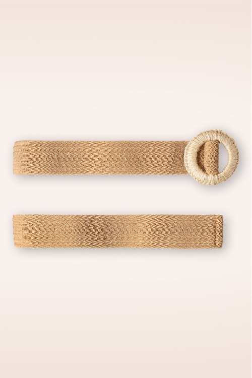 Smashed Lemon - Raffia Belt in donker woestijn 3