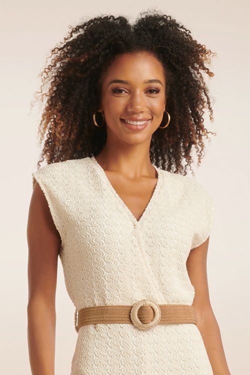 Smashed Lemon - Raffia Belt in donker woestijn 2