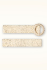 Smashed Lemon - Raffia riem in zand en goud 3