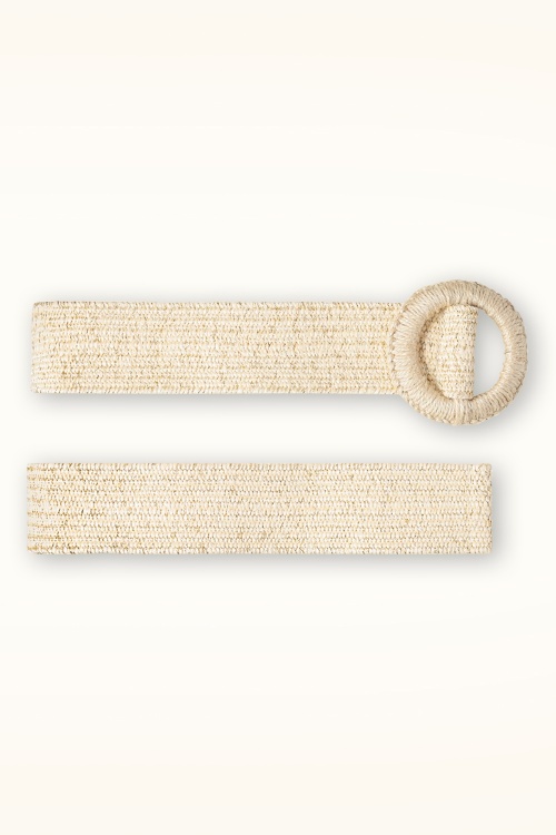 Smashed Lemon - Raffia riem in zand en goud 3