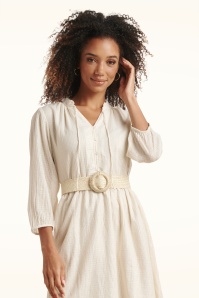 Smashed Lemon - Raffia riem in zand en goud 2