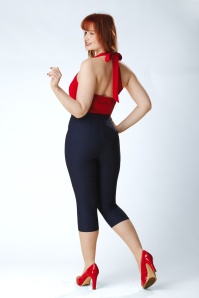 Topvintage Boutique Collection - Topvintage exclusive ~ Paola capri broek in marineblauw 3