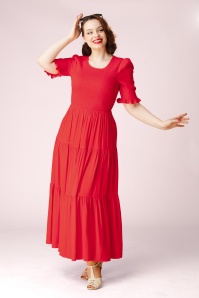 Topvintage Boutique Collection - Topvintage exclusive ~ Emily maxi jurk in rood