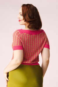 Surkana - Rosy gebreide top in roze en groen 3