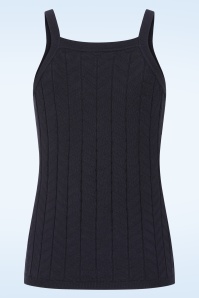 Banned Retro - Joy gebreide top in marineblauw 4