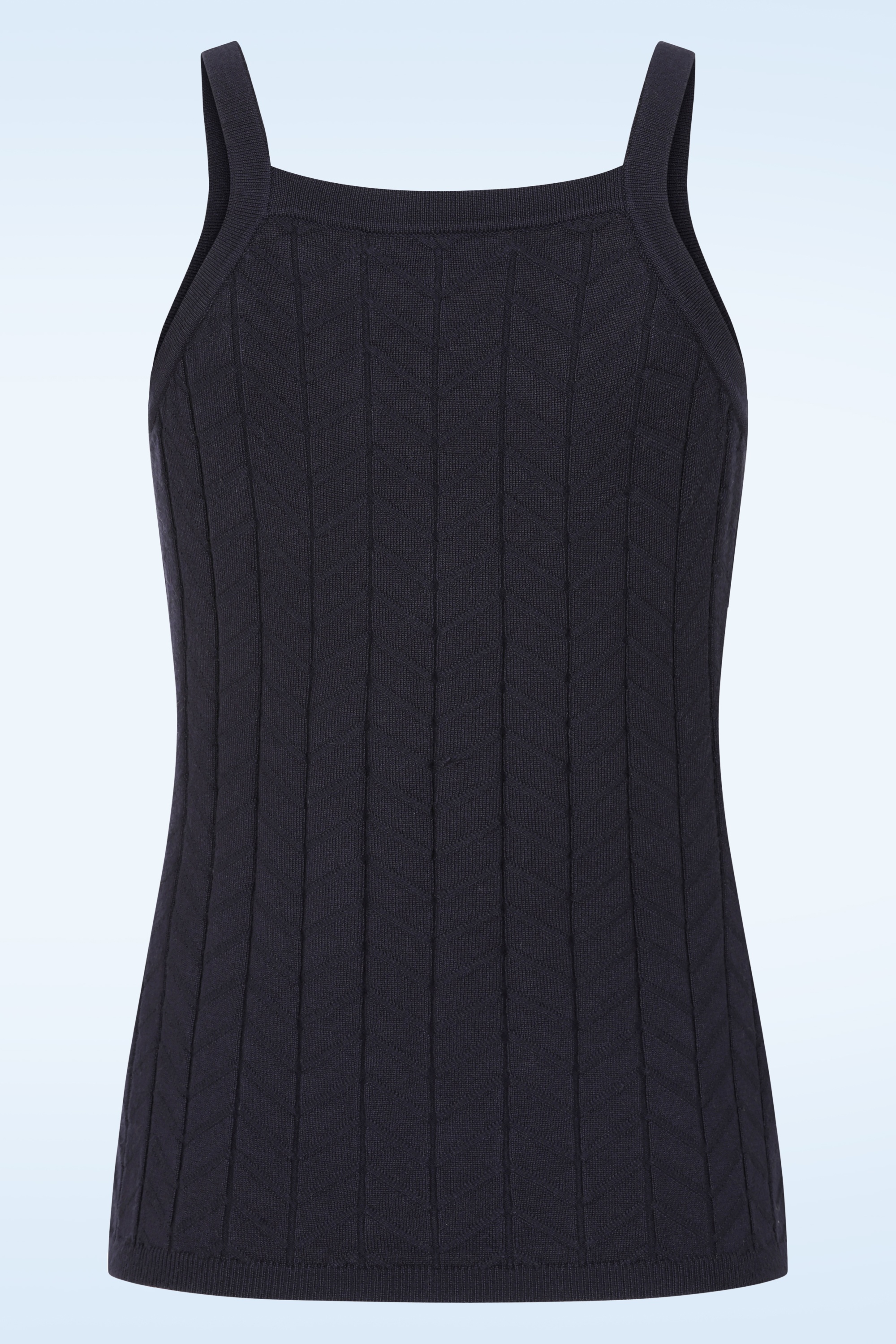 Banned Retro - Joy gebreide top in marineblauw 4