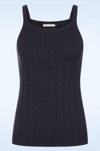 Banned Retro - Joy gebreide top in marineblauw 2