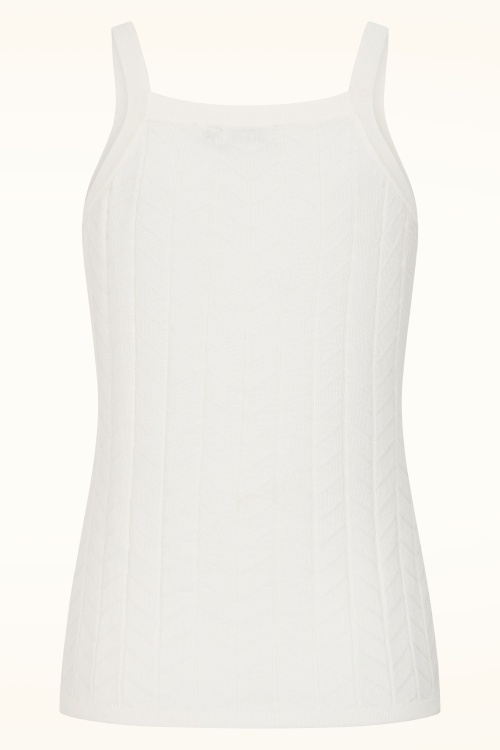 Banned Retro - Joy gebreide top in crème  4