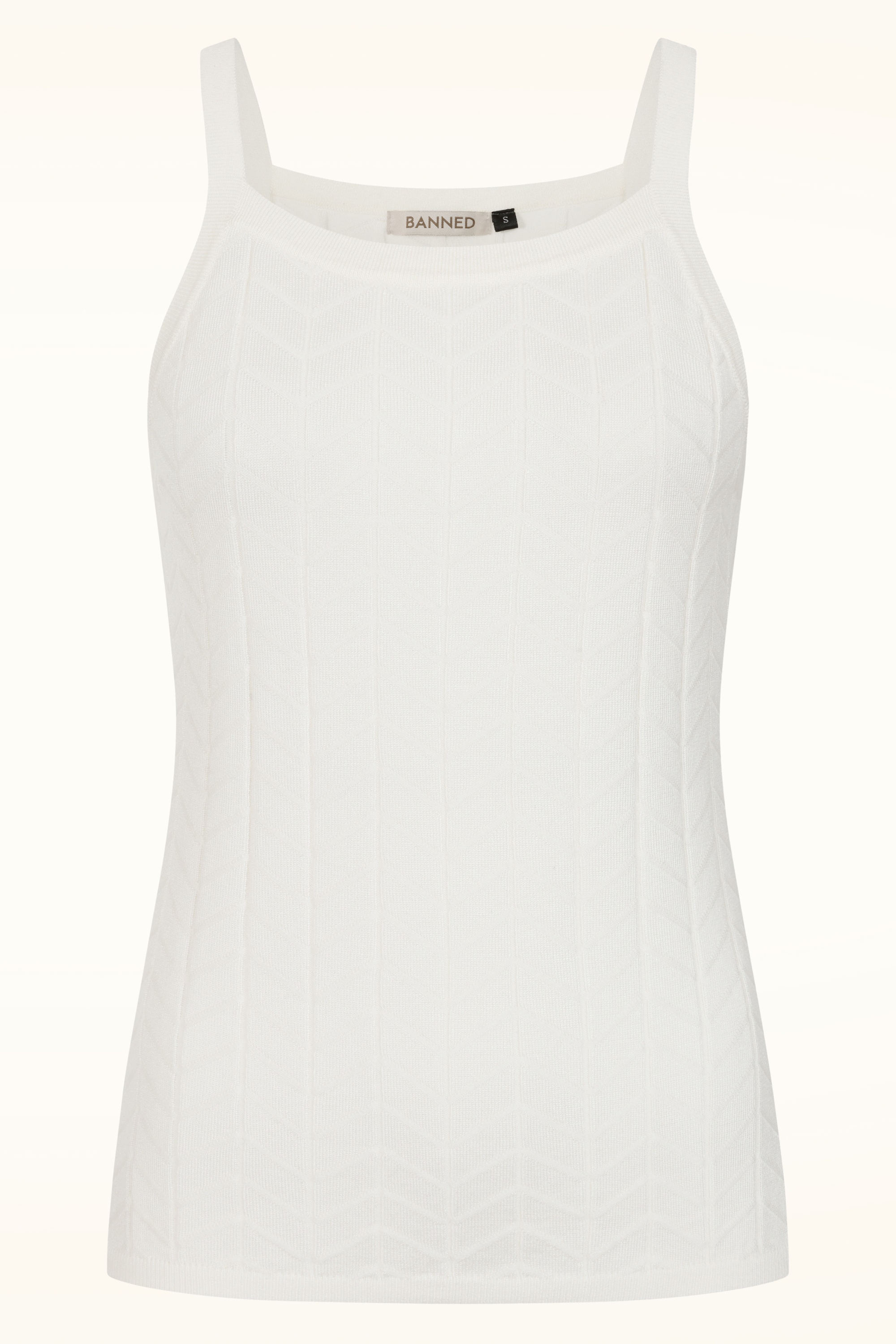 Banned Retro - Joy gebreide top in crème  2