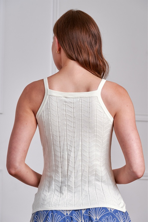 Banned Retro - Joy gebreide top in crème  3