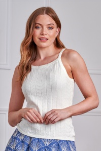 Banned Retro - Joy gebreide top in crème 