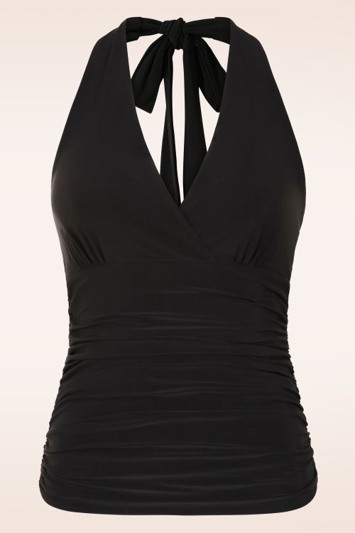 Vintage Chic for Topvintage - Topvintage exclusive ~ Valentina slinky haltertop in zwart