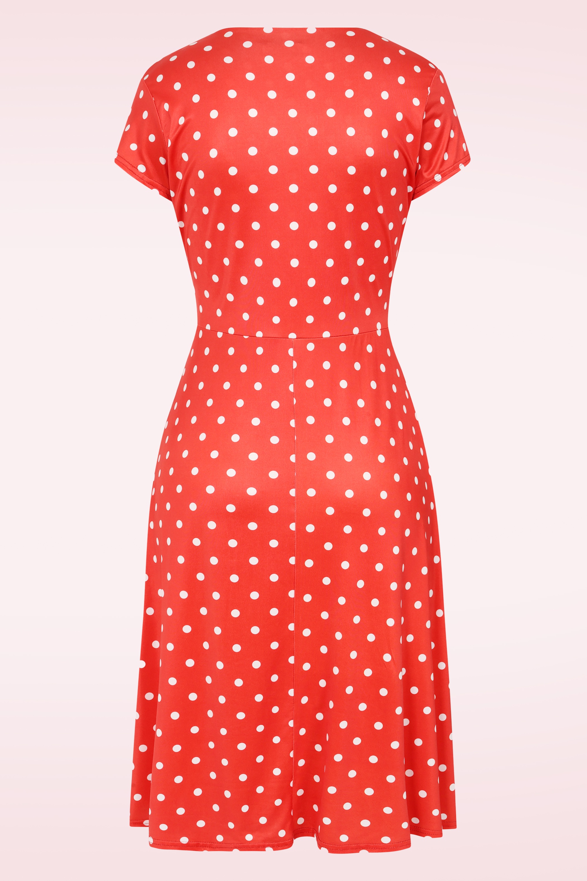 Vintage Chic for Topvintage - Topvintage exclusive ~ Ruby Polkadot Delight jurk in rood en wit 3