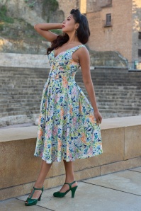 Miss Candyfloss - Audrey Floria swing jurk in multi 3