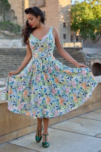 Miss Candyfloss - Audrey Floria swing jurk in multi