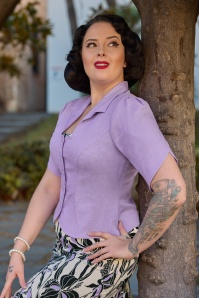 Miss Candyfloss - Aliya Violette blazer blouse in paars 2