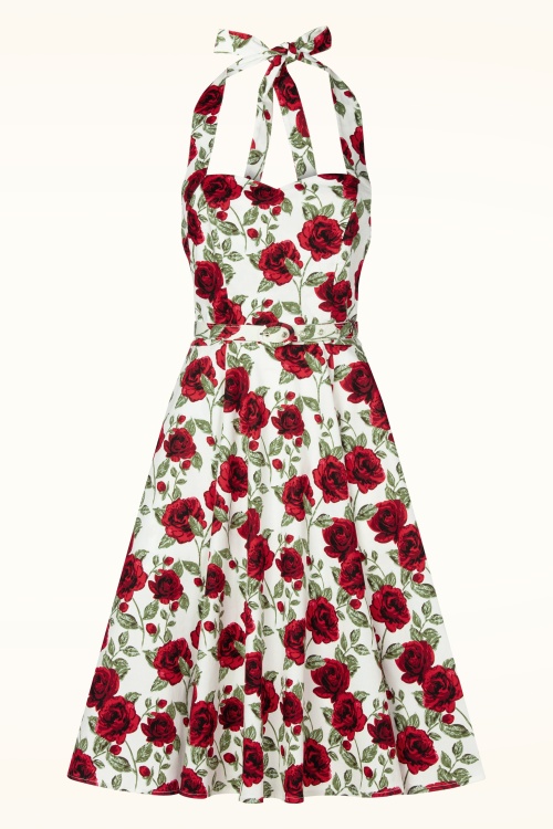 Topvintage Boutique Collection - Topvintage exclusive ~ Betty Rosetta swing jurk in wit 2