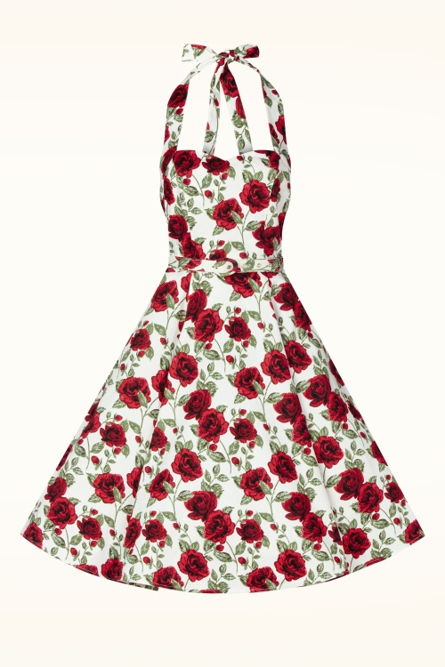 Topvintage Boutique Collection - Topvintage exclusive ~ Betty Rosetta swing jurk in wit 5