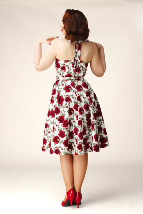 Topvintage Boutique Collection - Topvintage exclusive ~ Betty Rosetta swing jurk in wit 4