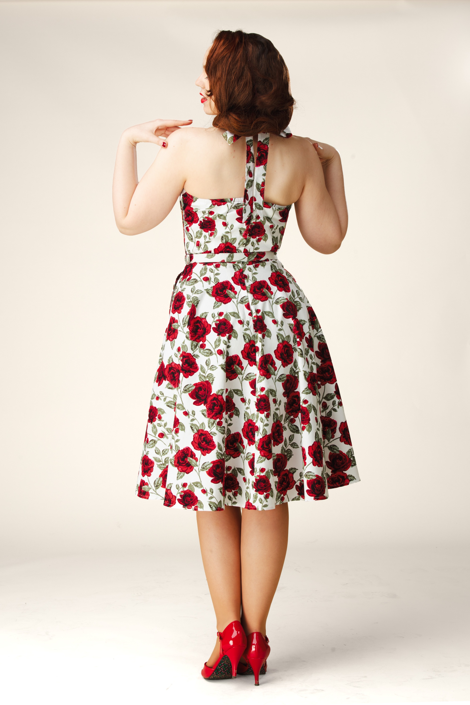 Topvintage Boutique Collection - Topvintage exclusive ~ Betty Rosetta swing jurk in wit 4