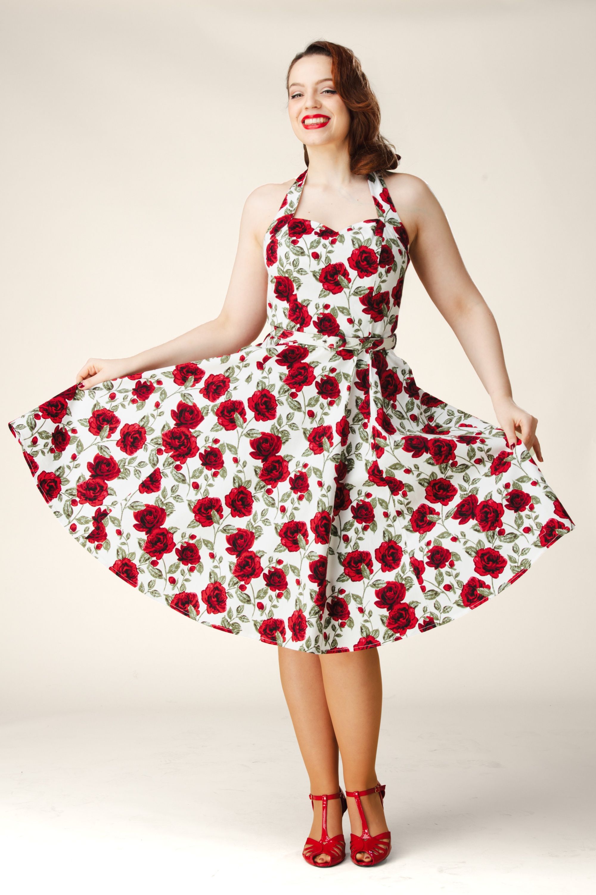 Topvintage Boutique Collection - Topvintage exclusive ~ Betty Rosetta swing jurk in wit 3