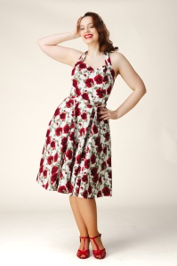 Topvintage Boutique Collection - Topvintage exclusive ~ Betty Rosetta swing jurk in wit