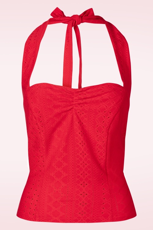 Topvintage Boutique Collection - Topvintage Exclusive ~ Betty Isabella top in rood 2