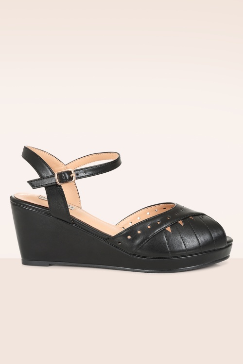 Banned Retro - Sunny Daze sleehakken in mosterdgeel