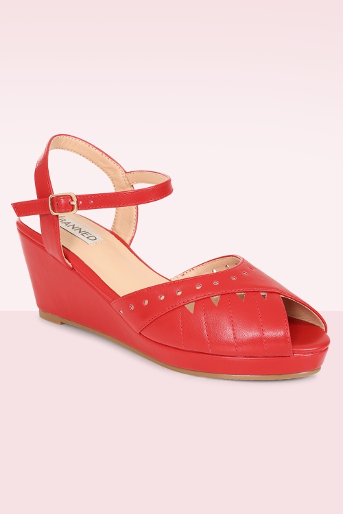 Banned Retro - Sunny Daze sleehakken in rood 3