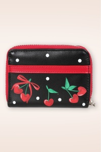 Banned Retro - Cherries And Bows portemonneetje in zwart 4