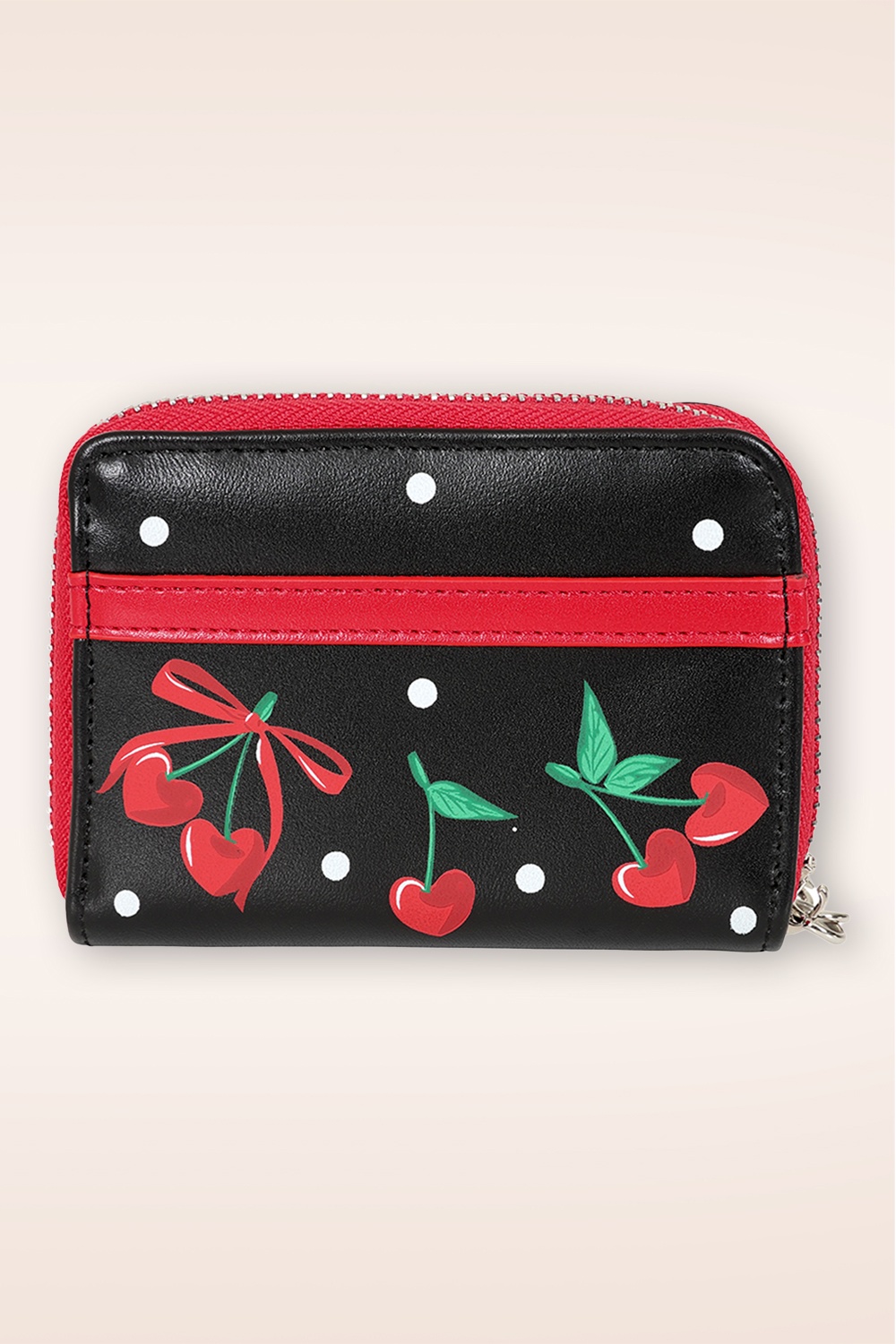 Banned Retro - Cherries And Bows portemonneetje in zwart 4