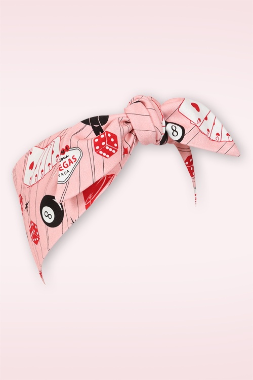 Banned Retro - Viva Las Vegas bandana in roze 4