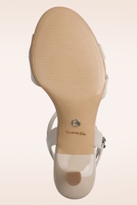 Tamaris - Tessa Kitten Heels lak sandaaltjes in beige 3