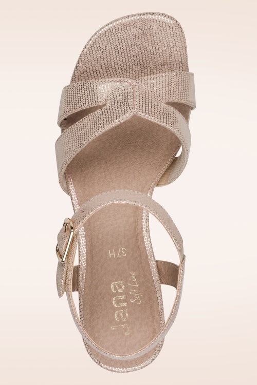 Jana Shoes - Sara Softline Vegan sandaaltjes in metallic beige 4