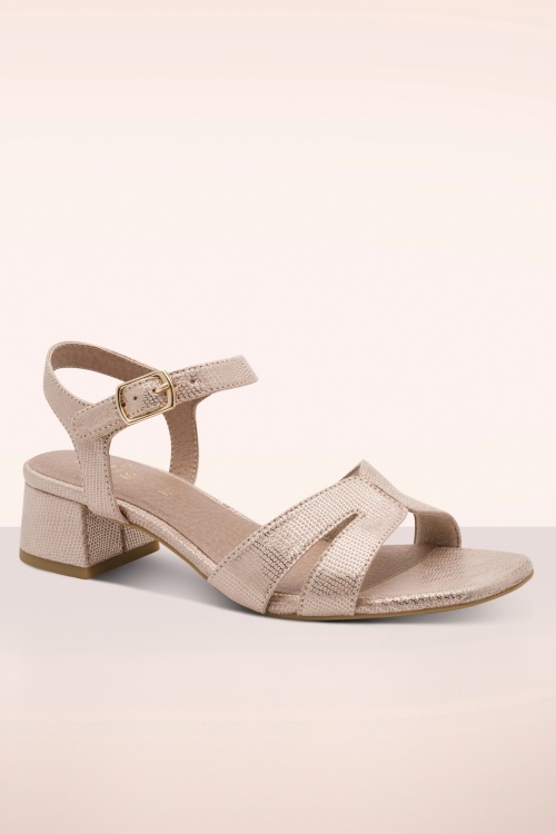 Jana Shoes - Sara Softline Vegan sandaaltjes in metallic beige 3