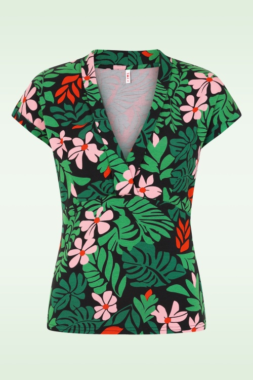 Blutsgeschwister - Mon Cher Cache-Coeur top in Dreaming Under Palm Leaf 