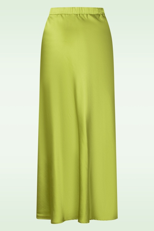 Surkana - Giselle Satin maxi rok in groen 3