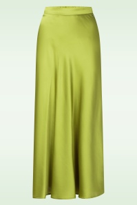 Surkana - Giselle Satin maxi rok in groen