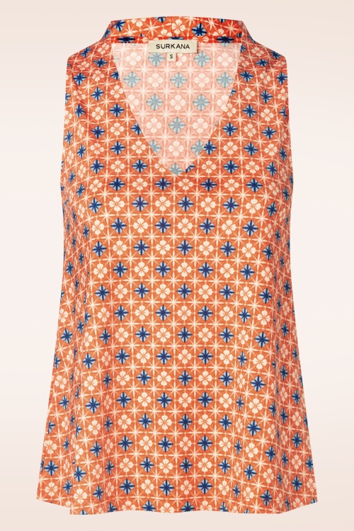 Surkana - Naranja V-neck top in oranje