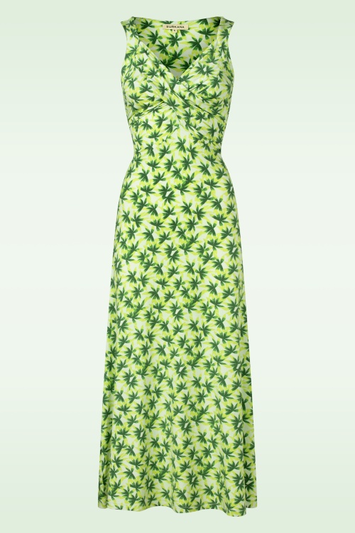 Surkana - Dani gedrapeerde strap jurk in lichtgroen