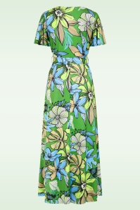 Vintage Chic for Topvintage - Topvintage Exclusive ~ Tammy floral maxi jurk in groen en multi 3