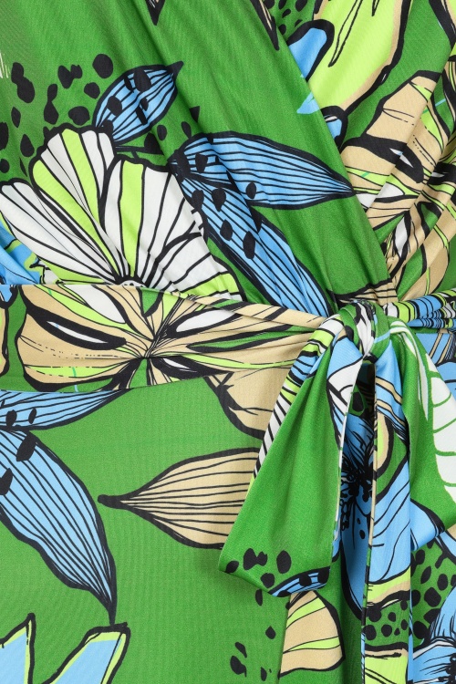 Vintage Chic for Topvintage - Topvintage Exclusive ~ Tammy floral maxi jurk in groen en multi 2