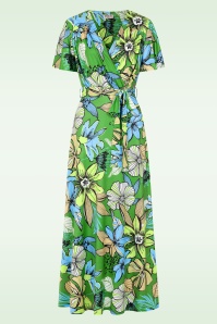 Vintage Chic for Topvintage - Topvintage Exclusive ~ Tammy floral maxi jurk in groen en multi