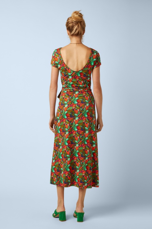 King Louie - Sally Puerto midaxi jurk in strong blauw 3